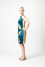 Gem Mirage – Teal & Gold dress
