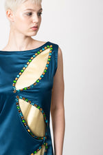 Gem Mirage – Teal & Gold dress