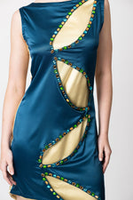 Gem Mirage – Teal & Gold dress
