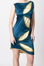 Gem Mirage – Teal & Gold dress