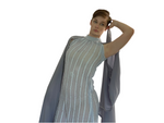 “Moonlit Grace – Sheer Panel Gown with Draped Cape”