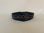 Wide leather belt with zip