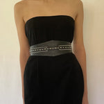 Wide black leather Belt with zip and studs