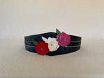 Wide leather belt with zip