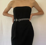 Two piece belt with chain