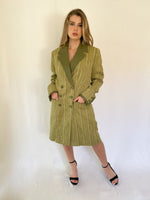 Double-breasted green coat