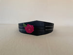 Wide leather belt with zip