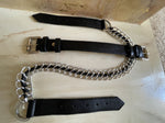 Two piece belt with chain