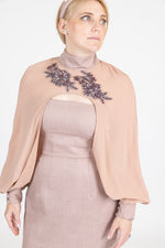 Coral Chiffon Sleeves on