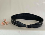Wide leather belt with zip