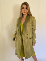 Double-breasted green coat